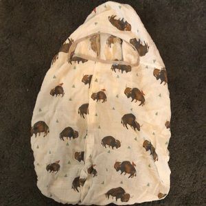 Little unicorn Muslin car seat cover Buffalo print